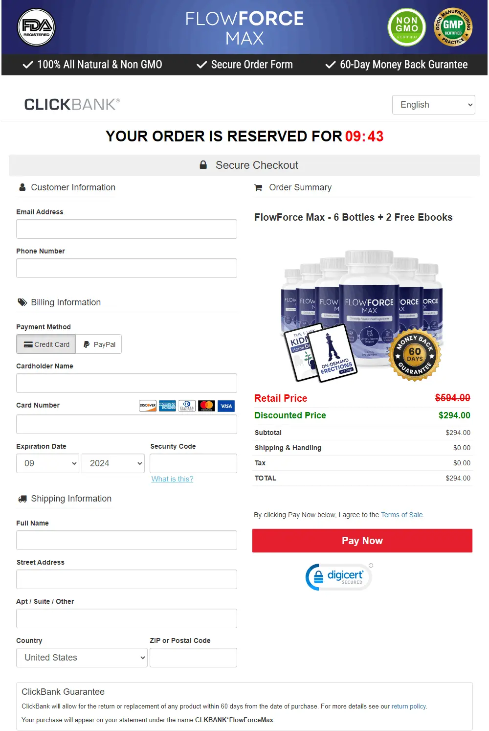 flowforce max chekout page